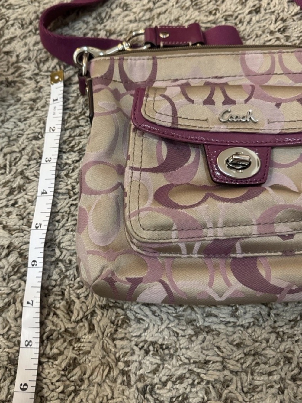 Coach Lilac and Pink Signature Crossbody with Detachable Strap (Penelope) - Picture 10 of 11